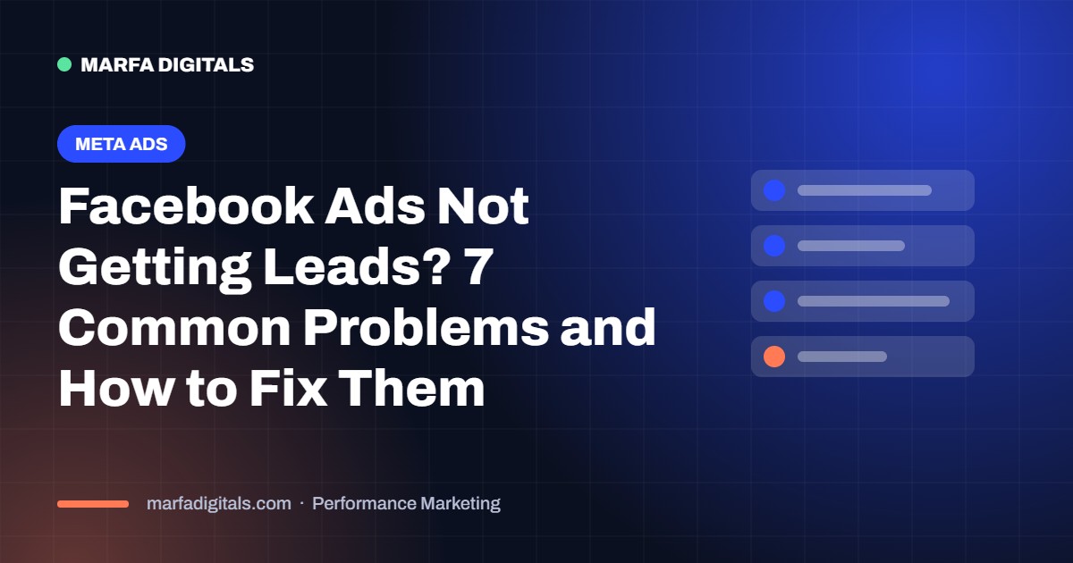 Facebook ads not getting leads fixes featured image