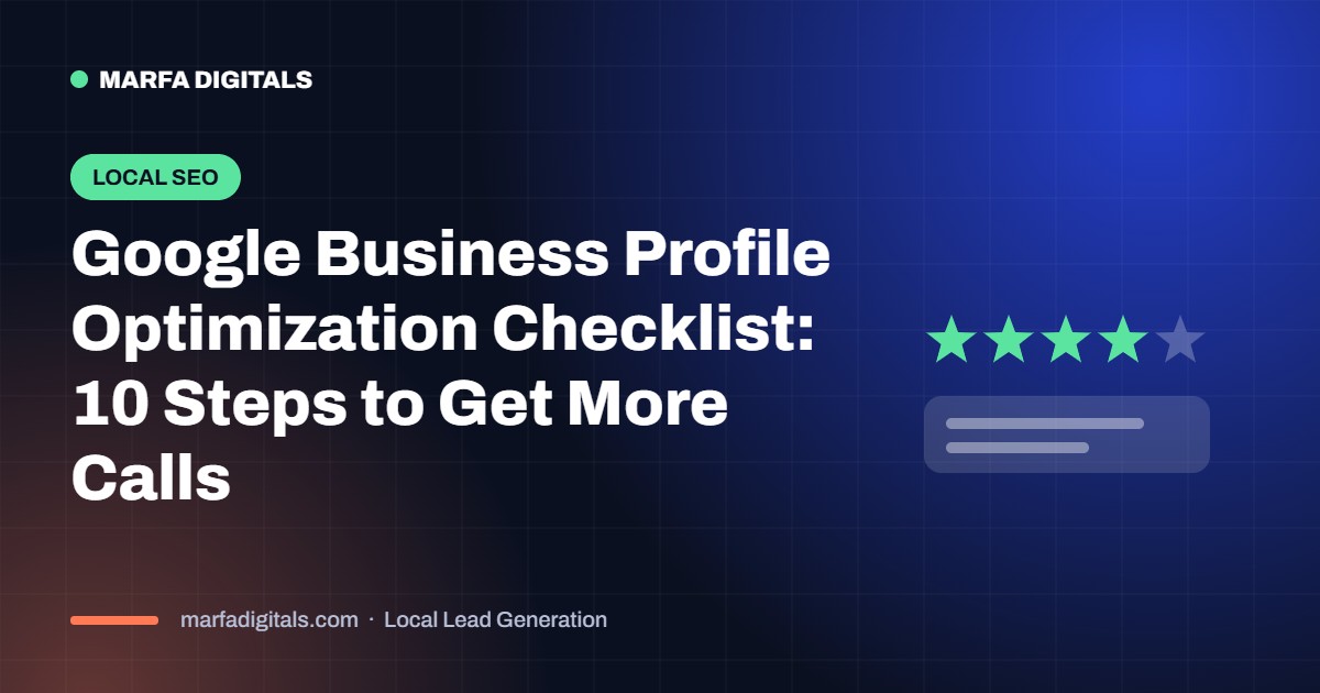 Google Business Profile optimization checklist to get more calls