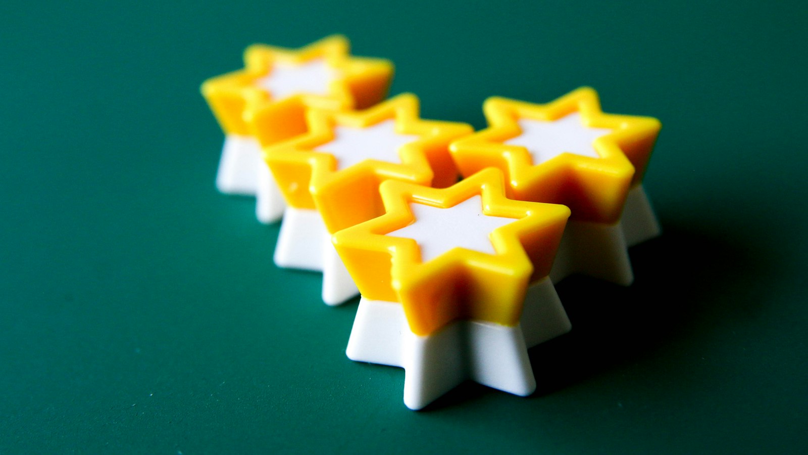 Star rating symbols representing customer reviews for a service business