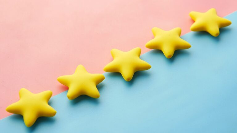 Five gold stars representing a five-star Google review for a local business