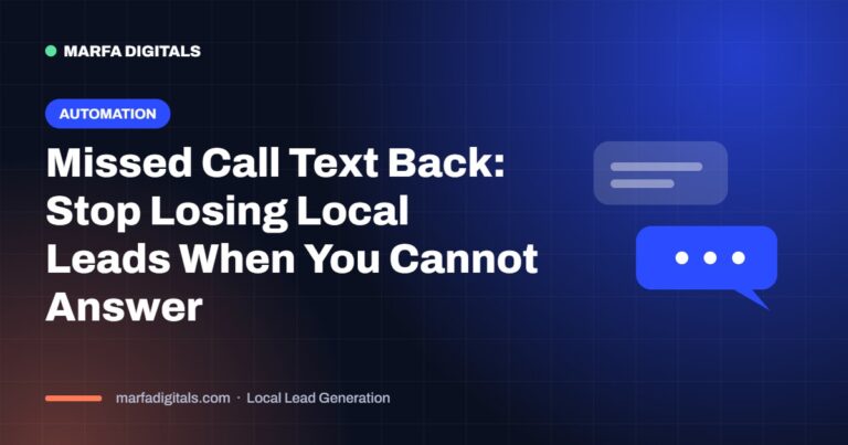 Missed call text back automation for small local businesses